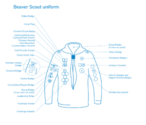 Beavers uniform and badge placement