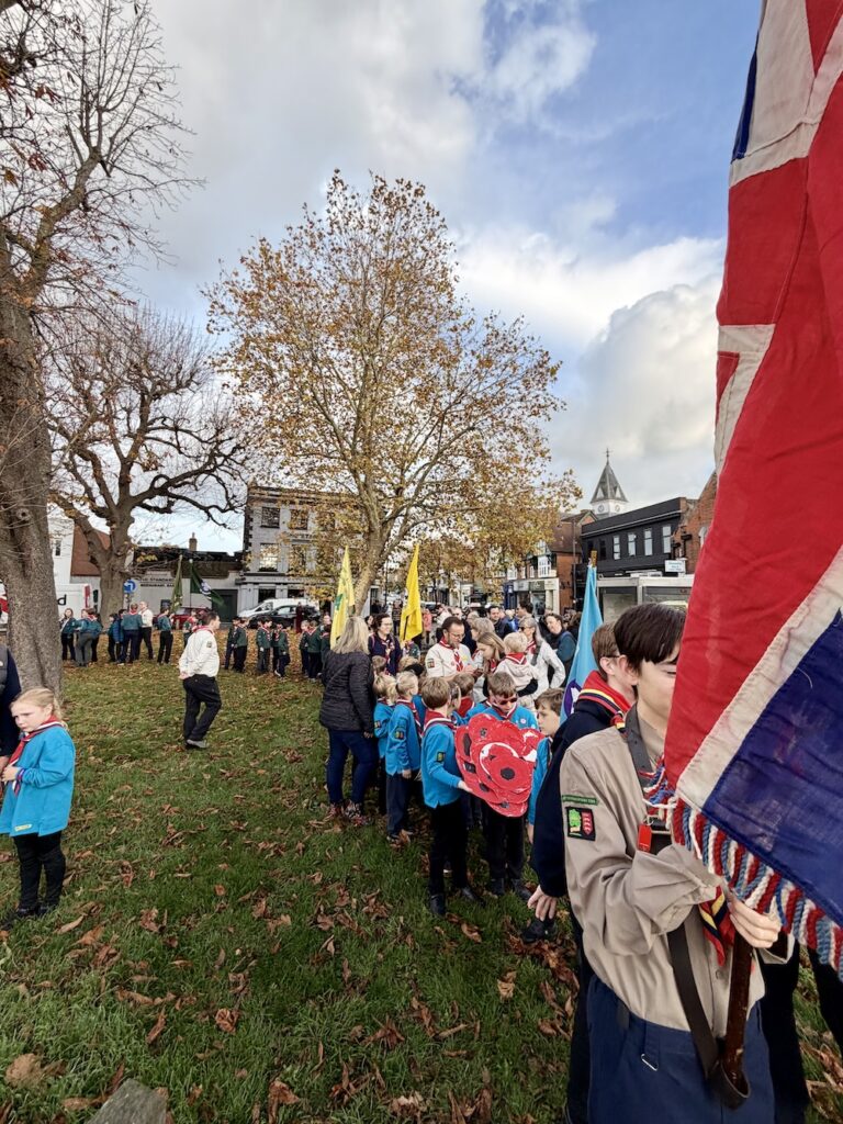 Scouts Forming Up for Loughton Remembrance Day Parade 2025