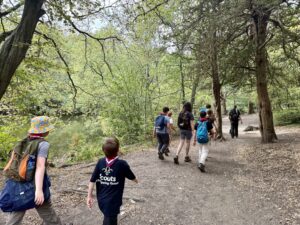 41st Epping Forest Scouts and Explorers join Alex Beament on the final leg of the Whittington Way through Epping Forest